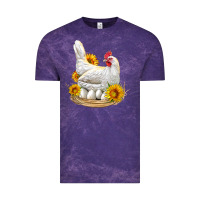 Cloud Purple Perched Chicken With Sunflowers Vintage Tee - LillyAllenDesigns