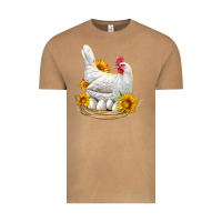 Vintage Camel Perched Chicken With Sunflowers Vintage Tee - LillyAllenDesigns