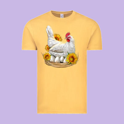 Perched Chicken With Sunflowers Vintage Tee Designed By Lillyallendesigns