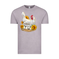 Vintage Zinc Perched Chicken With Sunflowers Vintage Tee - LillyAllenDesigns