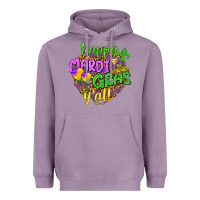 Lavender Happy Mardi Gras y'all Heavyweight Hoodie - NancyCooperArtShop