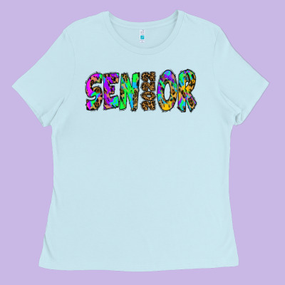 Senior 2022 Tie Die Leopard Ladies Tee Designed By Ranaportraitstore
