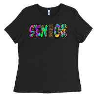 Black senior 2022 tie die leopard Ladies Tee - RanaPortraitStore