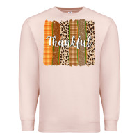 Pale Pink Thankful Brushstrokes Premium Sweatshirt - texasbilliewilder