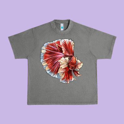 Betta Fish Urban Heavy Tee Designed By Lillyallendesigns
