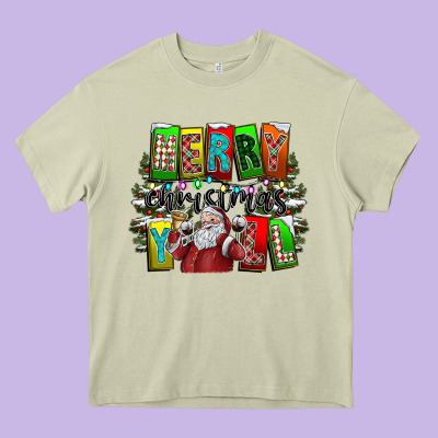 Merry Christmas Yall Heavy Core Tee Designed By Cowhidedigitalart