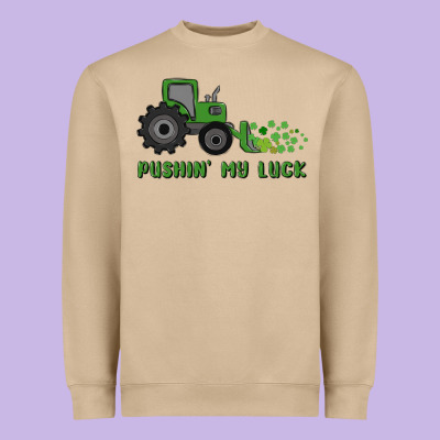 Pushin' My Luck Heavyweight Sweatshirt Designed By Maliassmallbusiness