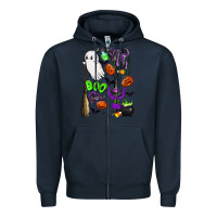 Navy cute ghost Zipper Hoodie - LillyAllenDesigns