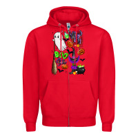 Red cute ghost Zipper Hoodie - LillyAllenDesigns