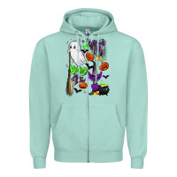 Seafoam cute ghost Zipper Hoodie - LillyAllenDesigns