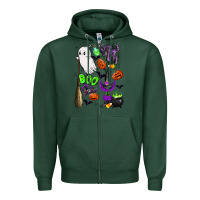 Sports Green cute ghost Zipper Hoodie - LillyAllenDesigns