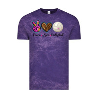 Cloud Purple peace love volleyball Vintage Tee - BarkalooDesign