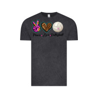 Vintage Black peace love volleyball Vintage Tee - BarkalooDesign