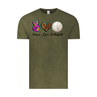 Vintage Olive peace love volleyball Vintage Tee - BarkalooDesign