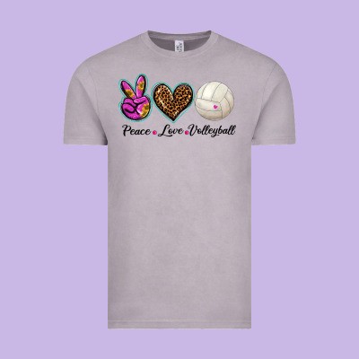 Peace Love Volleyball Vintage Tee Designed By Barkaloodesign