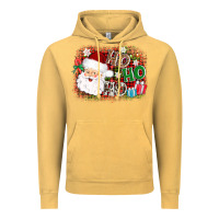 Vintage Mustard ho ho ho santa Vintage Hoodie - AdoDesignShop