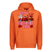 Carrot Happy Valentine's day red truck Premium Hoodie - HowdyJamesFarm