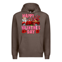 Coffee Happy Valentine's day red truck Premium Hoodie - HowdyJamesFarm