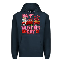 Happy Valentine's Day Red Truck Premium Hoodie | Teevron