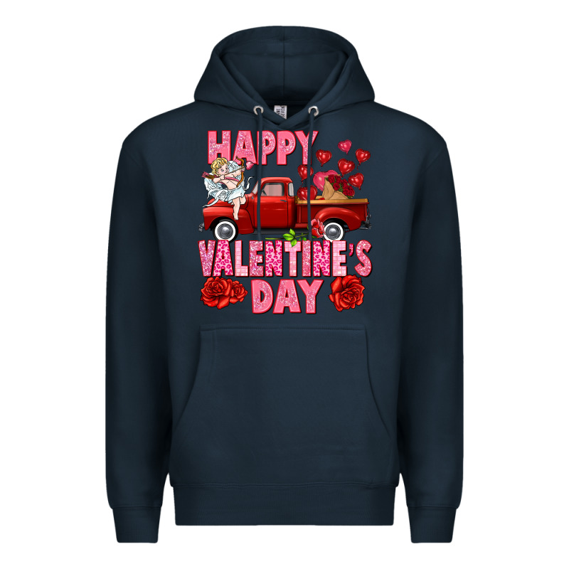 Happy Valentine's Day Red Truck Premium Hoodie by HowdyJamesFarm | Teevron