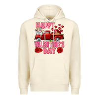 Sandshell Happy Valentine's day red truck Premium Hoodie - HowdyJamesFarm