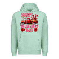 Seafoam Happy Valentine's day red truck Premium Hoodie - HowdyJamesFarm