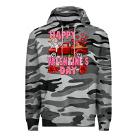 Slate Camo Happy Valentine's day red truck Premium Hoodie - HowdyJamesFarm