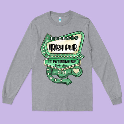 St Patricks Day ırısh Pub Long Sleeve Tee Designed By Maliassmallbusiness