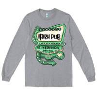 Heather Grey st patricks day ırısh pub Long Sleeve Tee - MaliasSmallBusiness
