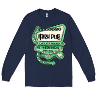 Navy st patricks day ırısh pub Long Sleeve Tee - MaliasSmallBusiness