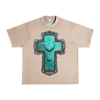 French Oak turquoise gemstone cross Urban Heavy Tee - Jasminsmagicworld