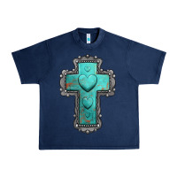 Navy turquoise gemstone cross Urban Heavy Tee - Jasminsmagicworld