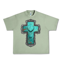 Turquoise Gemstone Cross Urban Heavy Tee | Teevron