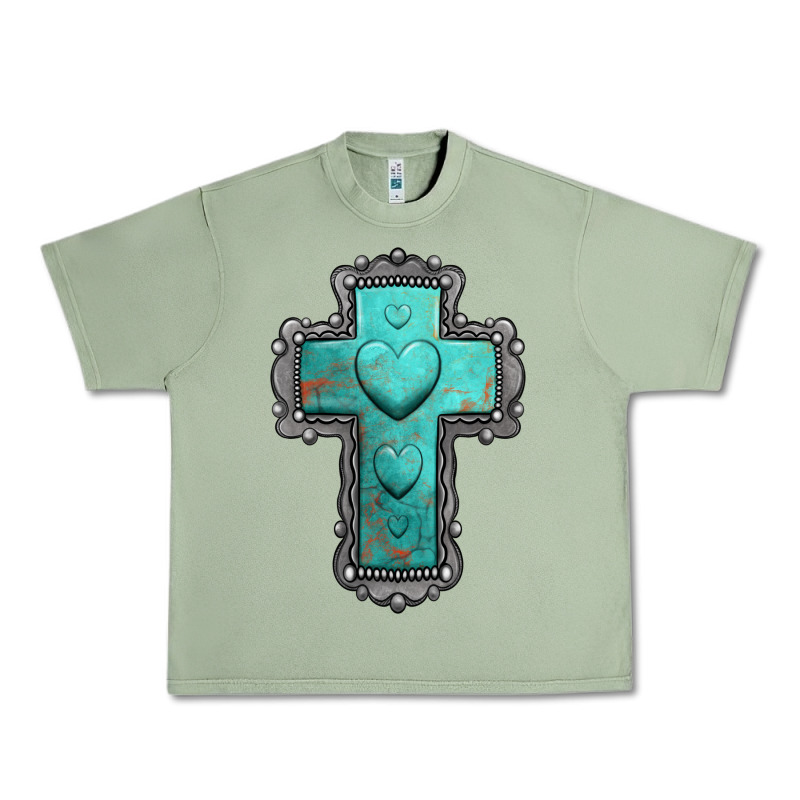 Turquoise Gemstone Cross Urban Heavy Tee by Jasminsmagicworld | Teevron