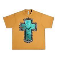 Peanut Butter turquoise gemstone cross Urban Heavy Tee - Jasminsmagicworld
