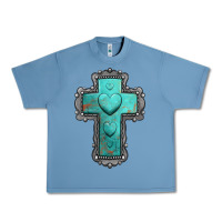 Pebble Blue turquoise gemstone cross Urban Heavy Tee - Jasminsmagicworld