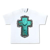 White turquoise gemstone cross Urban Heavy Tee - Jasminsmagicworld
