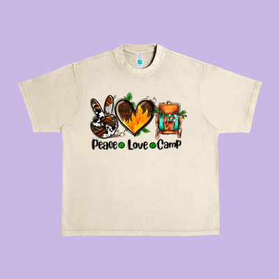 Peace Love Camp Ado Urban Heavy Tee Designed By Adodesignshop