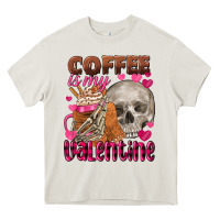 Cream coffee is my valentine skull Heavy Core Tee - FaDigitalArtStudio
