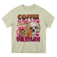 Mossy coffee is my valentine skull Heavy Core Tee - FaDigitalArtStudio