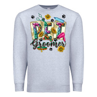 Heather Grey Western Pet Groomer Premium Sweatshirt - texasbilliewilder