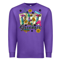 Purple Western Pet Groomer Premium Sweatshirt - texasbilliewilder