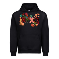 Black Rooster Valentine's Day xoxo Urban Hoodie - FaDigitalArtStudio