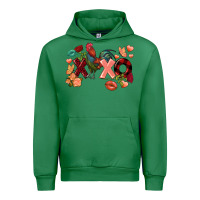 Emerald Rooster Valentine's Day xoxo Urban Hoodie - FaDigitalArtStudio