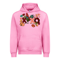 Fuchsia Pink Rooster Valentine's Day xoxo Urban Hoodie - FaDigitalArtStudio