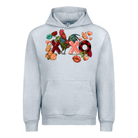 Heather Grey Rooster Valentine's Day xoxo Urban Hoodie - FaDigitalArtStudio