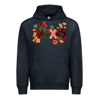 Navy Rooster Valentine's Day xoxo Urban Hoodie - FaDigitalArtStudio