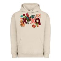 Pigment French Oak Rooster Valentine's Day xoxo Urban Hoodie - FaDigitalArtStudio
