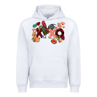 White Rooster Valentine's Day xoxo Urban Hoodie - FaDigitalArtStudio