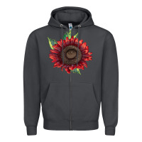 Procut Red Sunflower Zipper Hoodie | Teevron
